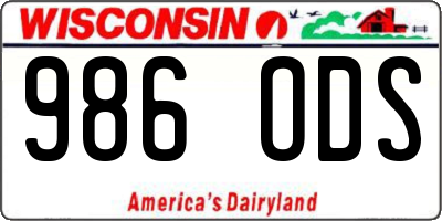 WI license plate 986ODS