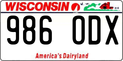 WI license plate 986ODX