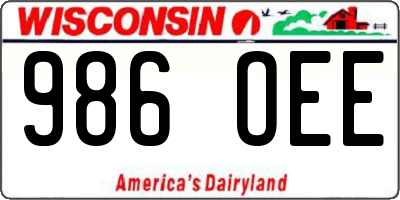 WI license plate 986OEE