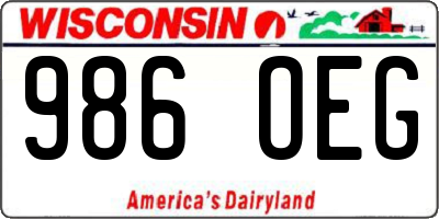 WI license plate 986OEG