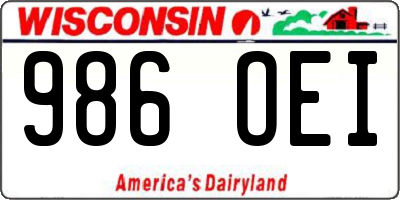 WI license plate 986OEI