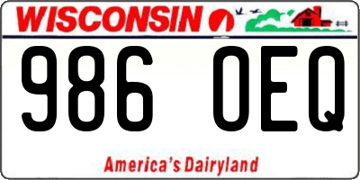 WI license plate 986OEQ