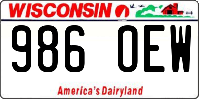 WI license plate 986OEW