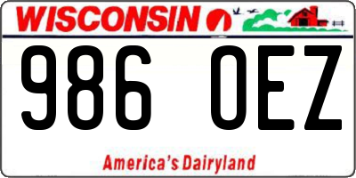 WI license plate 986OEZ