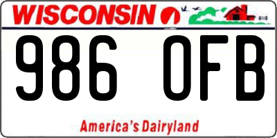 WI license plate 986OFB