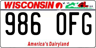 WI license plate 986OFG