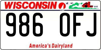 WI license plate 986OFJ