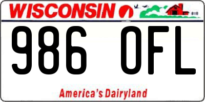 WI license plate 986OFL