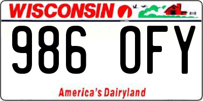 WI license plate 986OFY