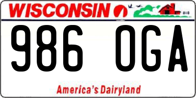 WI license plate 986OGA