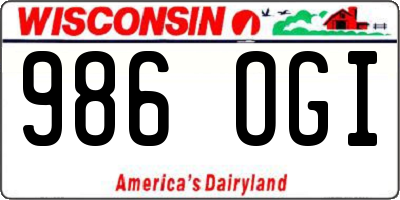 WI license plate 986OGI