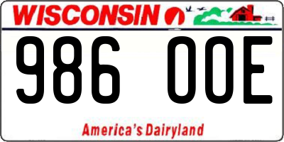 WI license plate 986OOE