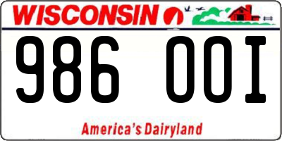 WI license plate 986OOI