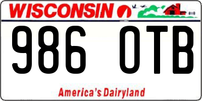 WI license plate 986OTB