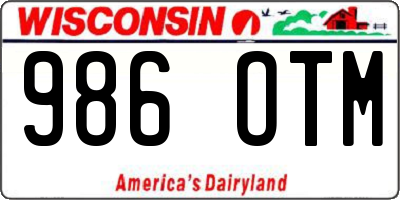 WI license plate 986OTM