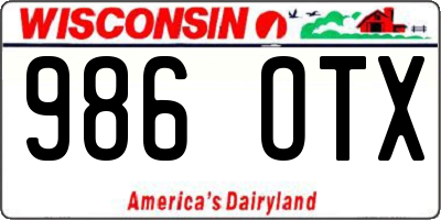 WI license plate 986OTX