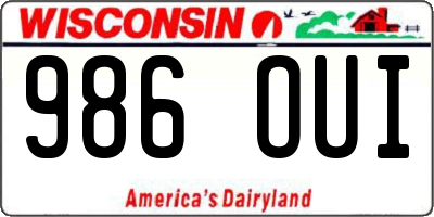 WI license plate 986OUI