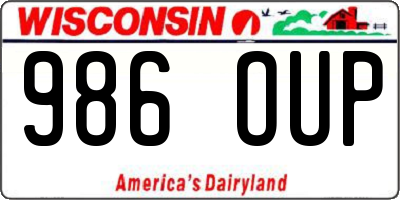 WI license plate 986OUP