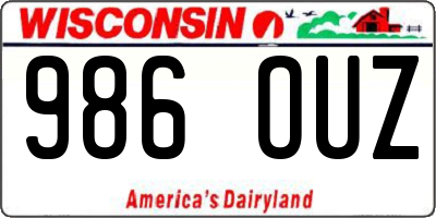 WI license plate 986OUZ