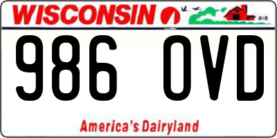 WI license plate 986OVD