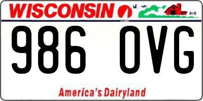 WI license plate 986OVG
