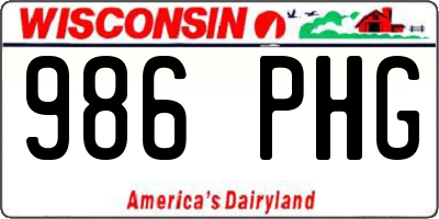 WI license plate 986PHG