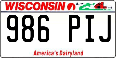 WI license plate 986PIJ