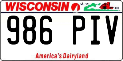 WI license plate 986PIV