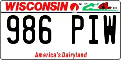 WI license plate 986PIW