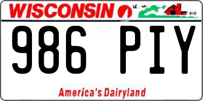 WI license plate 986PIY