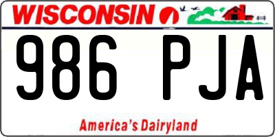 WI license plate 986PJA