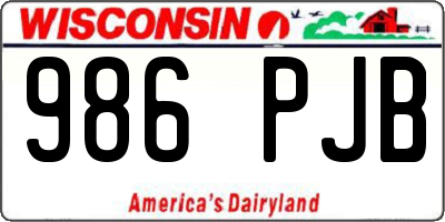 WI license plate 986PJB