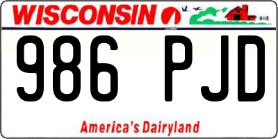 WI license plate 986PJD