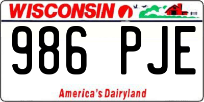 WI license plate 986PJE
