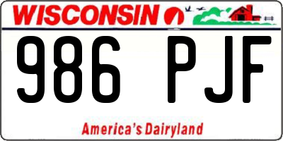 WI license plate 986PJF