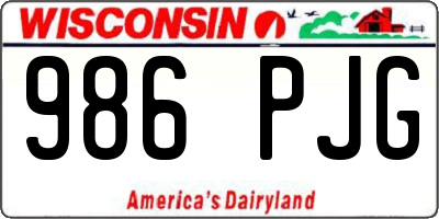 WI license plate 986PJG