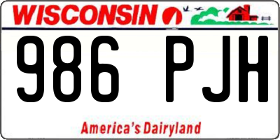 WI license plate 986PJH