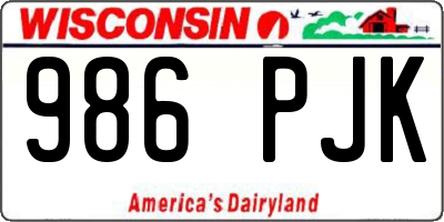 WI license plate 986PJK