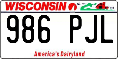 WI license plate 986PJL
