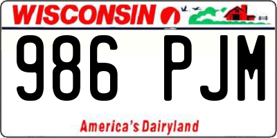 WI license plate 986PJM