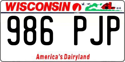 WI license plate 986PJP