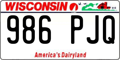 WI license plate 986PJQ