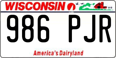 WI license plate 986PJR