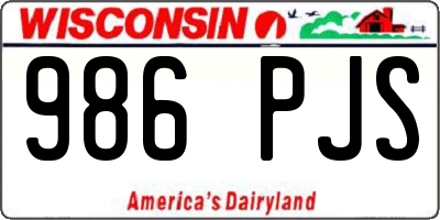 WI license plate 986PJS