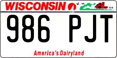 WI license plate 986PJT