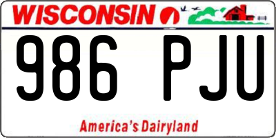 WI license plate 986PJU