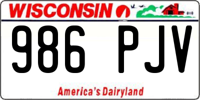 WI license plate 986PJV