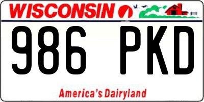 WI license plate 986PKD