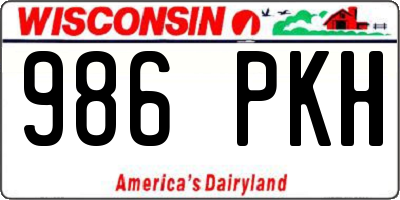 WI license plate 986PKH