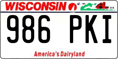 WI license plate 986PKI